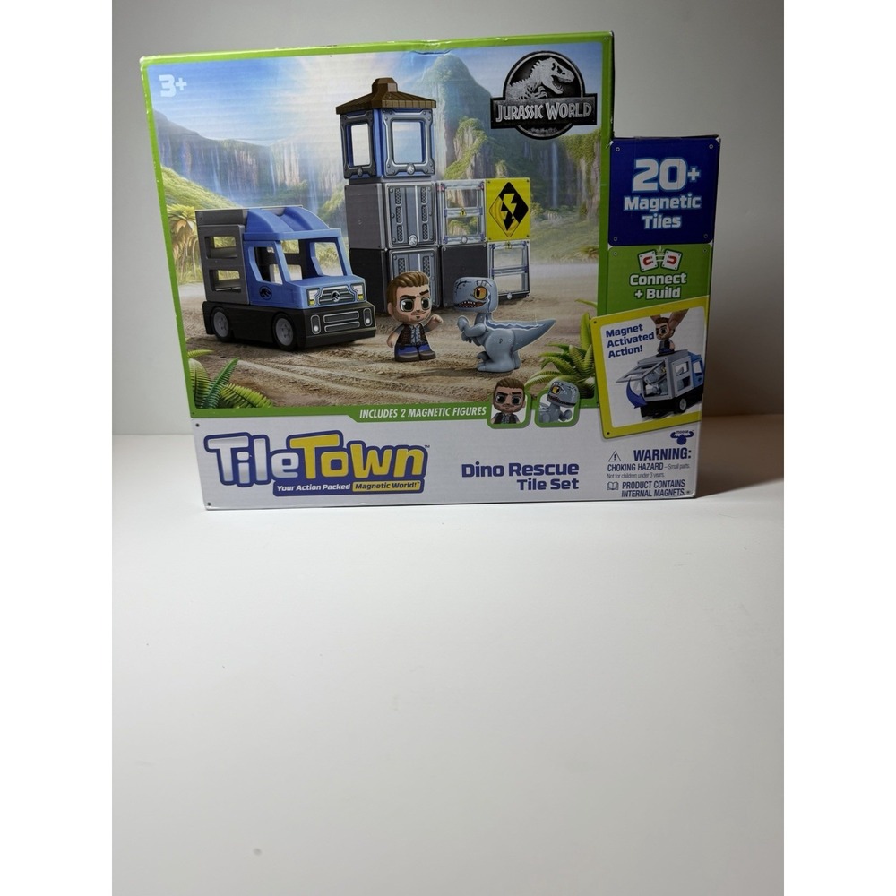 Tile Town Jurassic World Dino Rescue Magnetic Tiles Playset‎